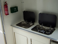 horsebox sink and cooker